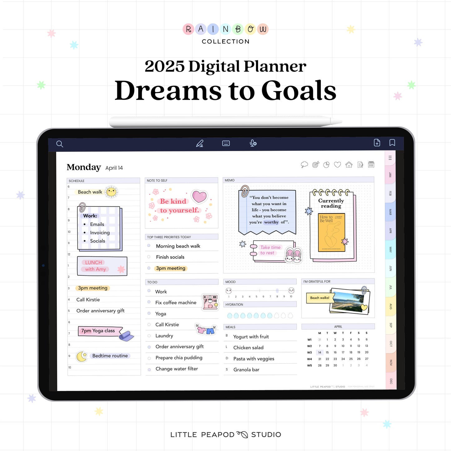 Dreams to Goals 2025 Digital Planner